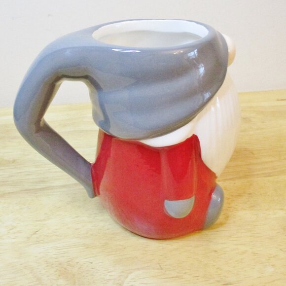 Pottery Barn Gnome Mug, Coffee, Hot Chocolate, Tea, Holiday, Gray Hat, Red Coat - Picture 3 of 7